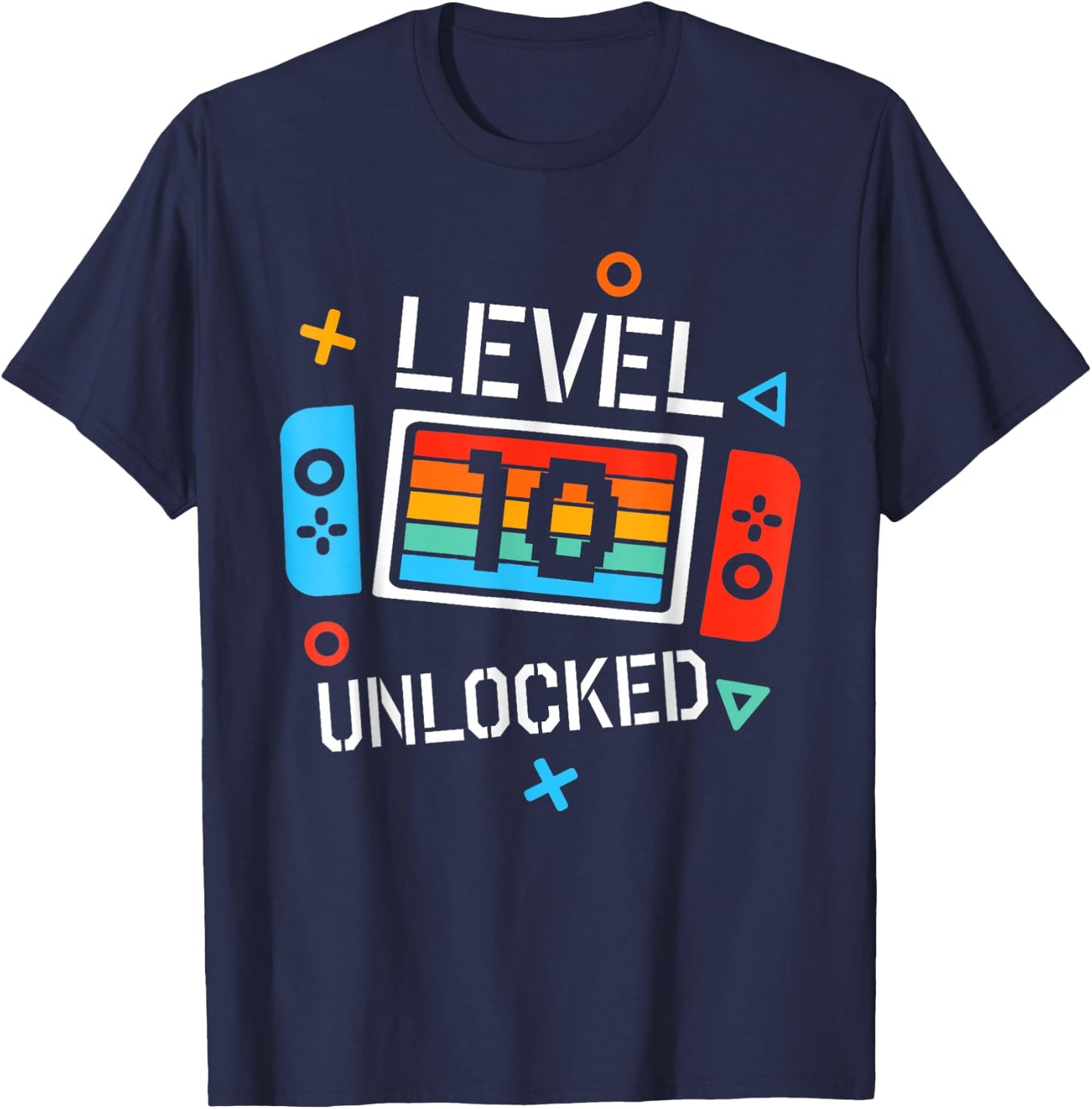 10 Year Old Level Unlocked Shirt 10th Birthday B-day T-Shirt - T-Shirt | Navy