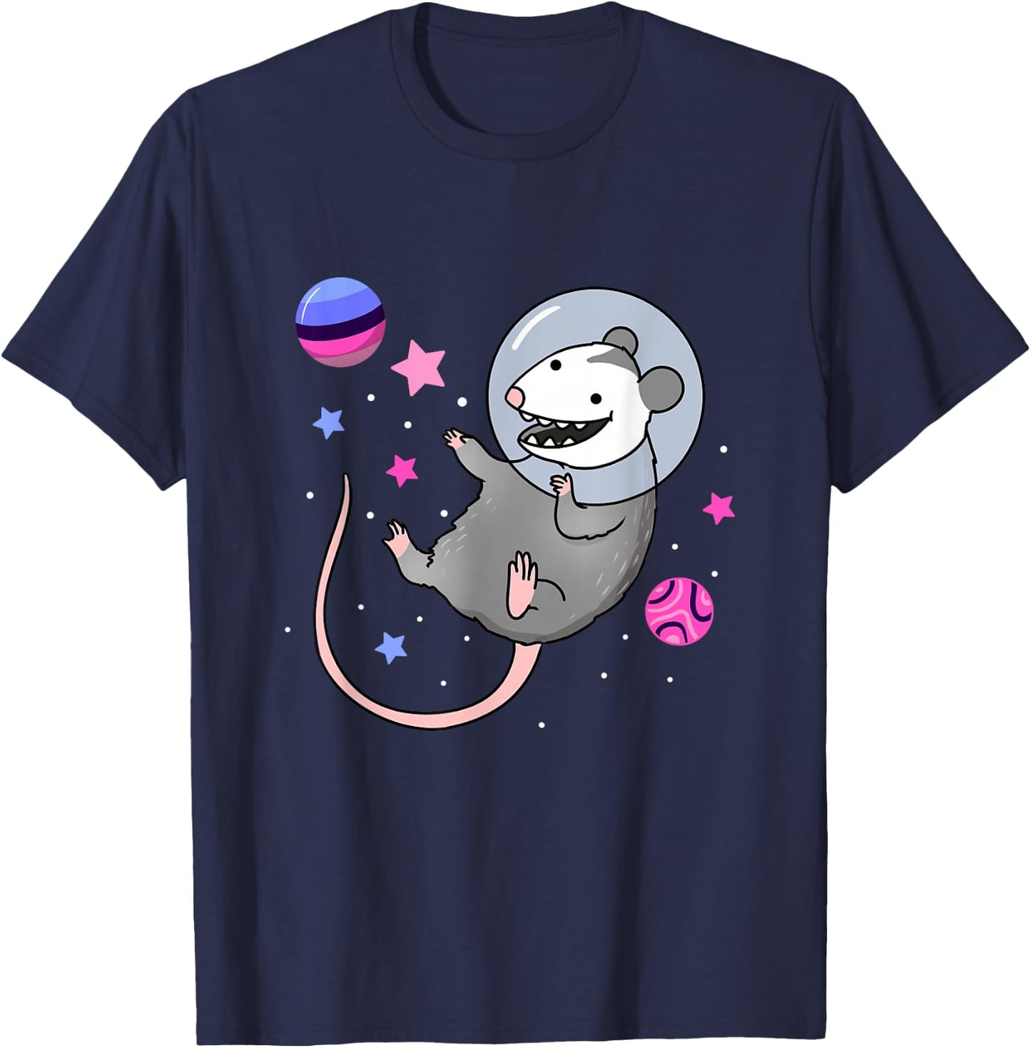 Omnisexual Opossum in Space Omnisexual Pride T-Shirt - T-Shirt | Navy