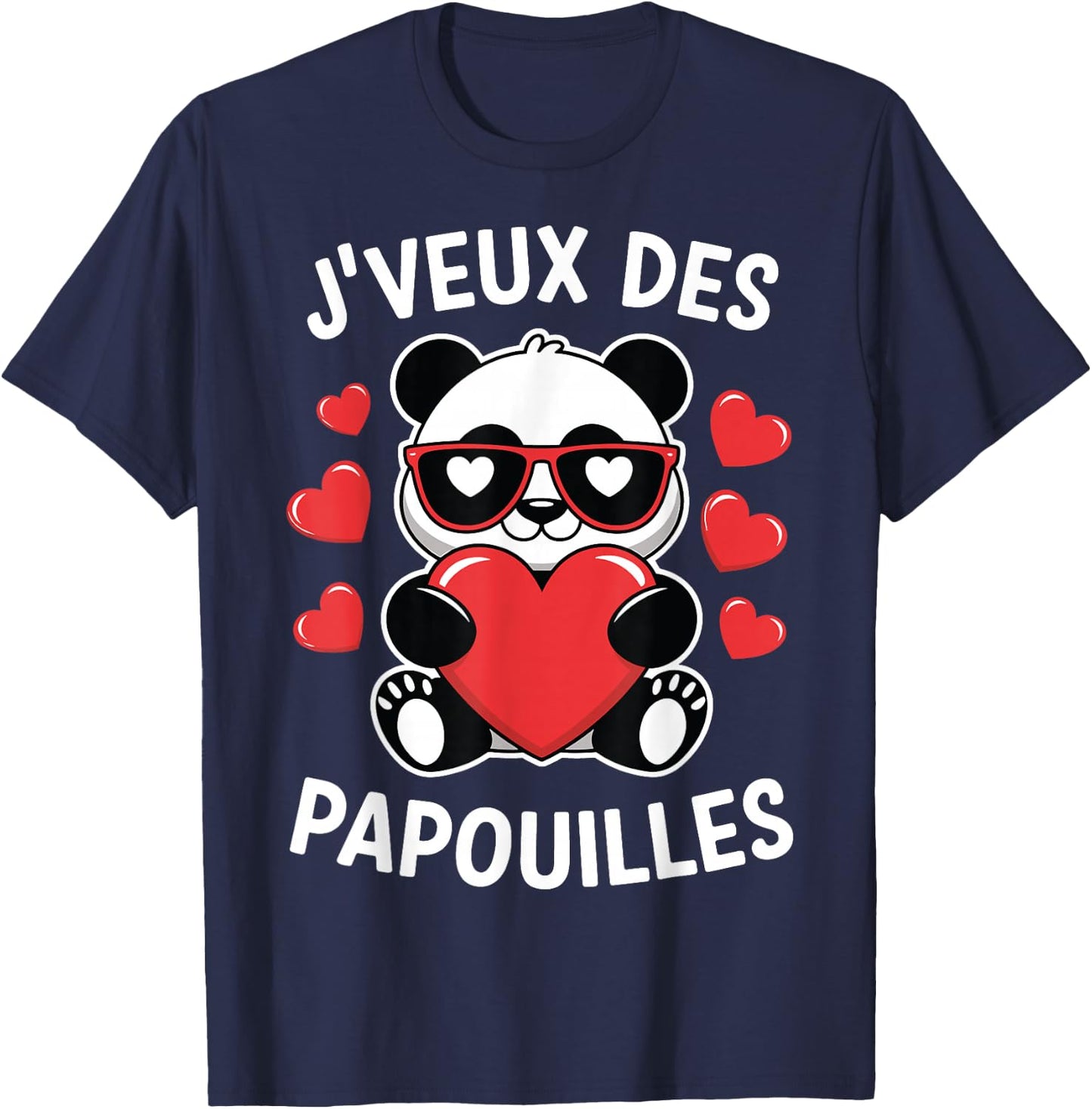 I Want Papouilles Love Couple Humor Valentine's Day , Black, S T-Shirt - T-Shirt | Navy