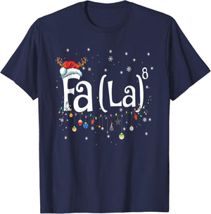 Fa (La)8 Funny Christmas Santa Fa La Math Gift T-Shirt - T-Shirt | Navy