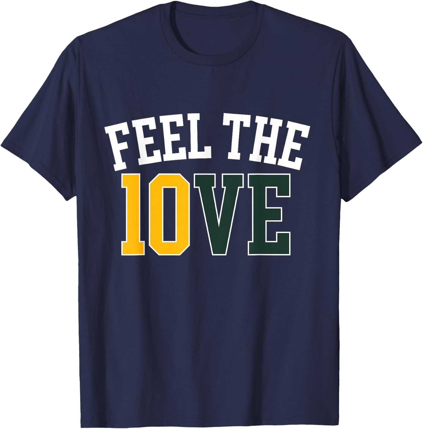 Feel The 10VE Jordan Quarterback Love American Football T-Shirt - T-Shirt | Navy