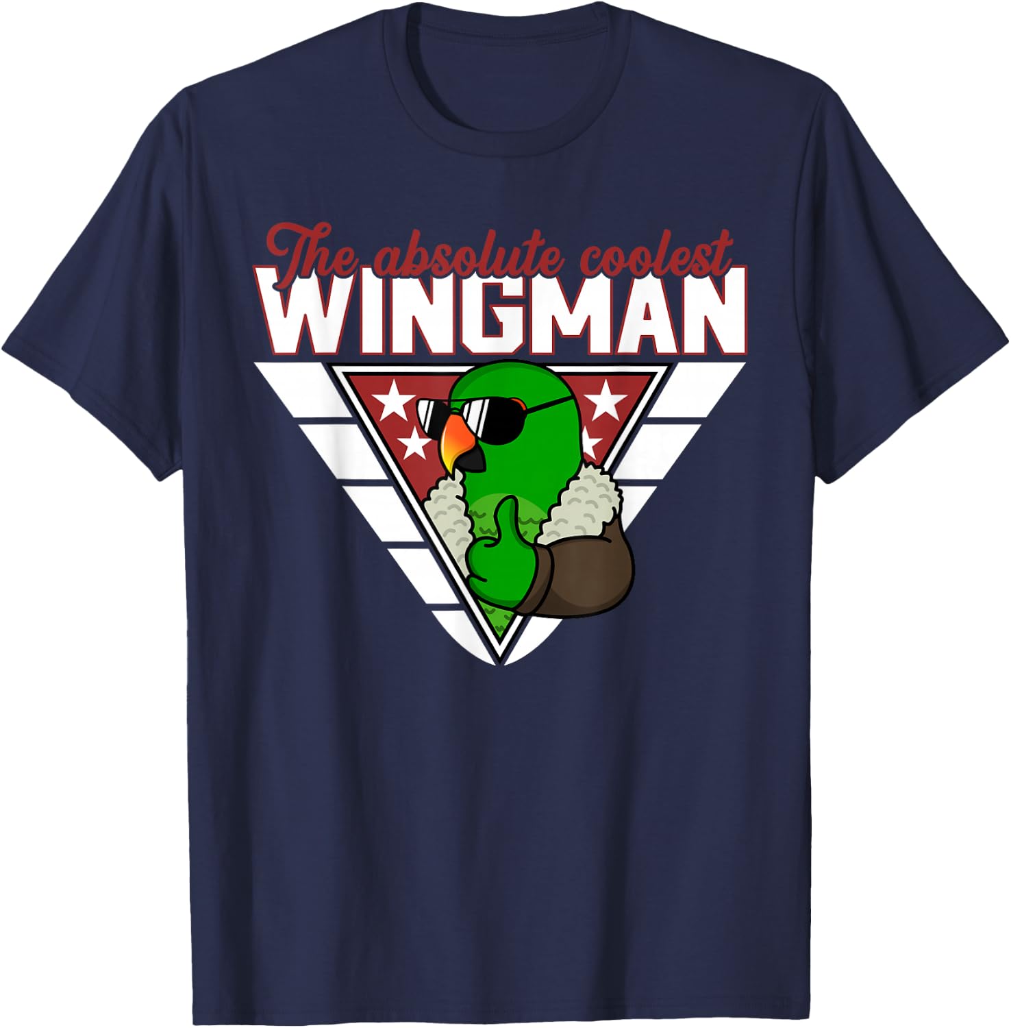 Coolest Wingman Parrot I Male Eclectus T-Shirt - T-Shirt | Navy