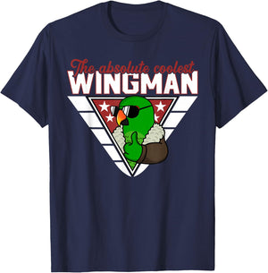 Coolest Wingman Parrot I Male Eclectus T-Shirt - T-Shirt | Navy