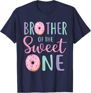 Brother of The Sweet One First Birthday Matching Family T-Shirt - T-Shirt | Navy