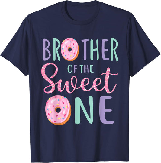 Brother of The Sweet One First Birthday Matching Family T-Shirt - T-Shirt | Navy