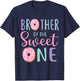 Brother of The Sweet One First Birthday Matching Family T-Shirt - T-Shirt | Navy