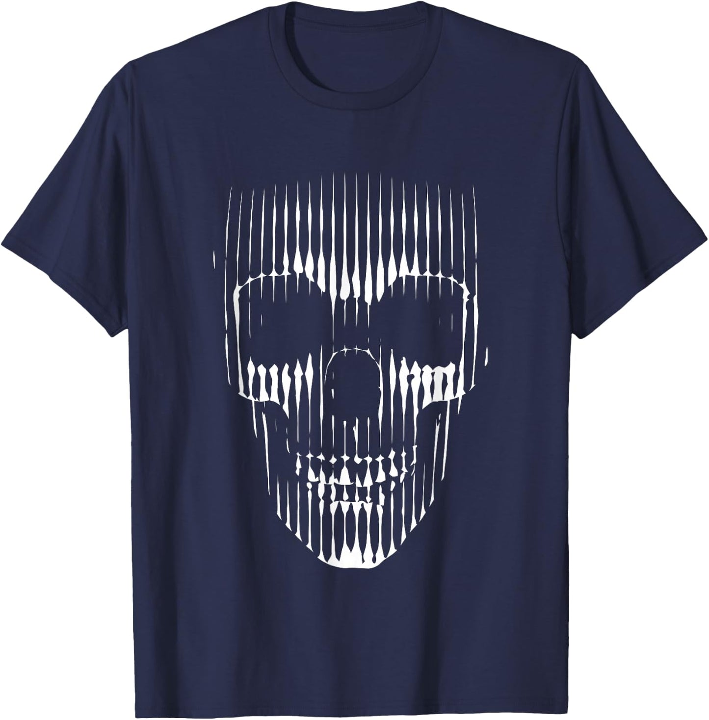 Large Skeleton Skeleton Skull Simple Original Design T-Shirt - T-Shirt | Navy
