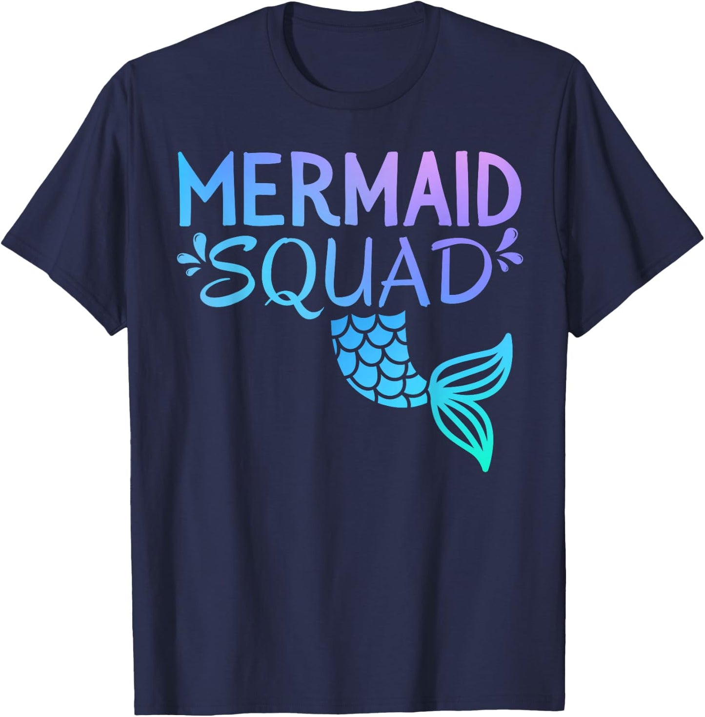 Mermaid Squad Birthday Kids Girl Women Matching Family Party T-Shirt - T-Shirt | Navy