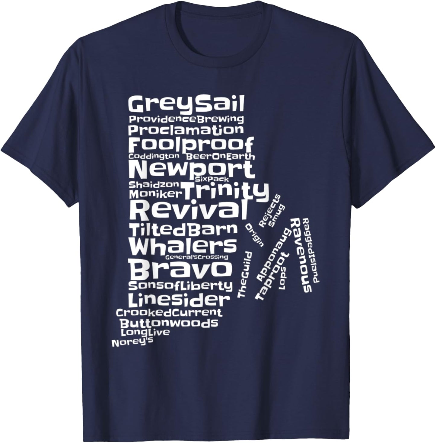Drink Local Rhode Island Breweries T-Shirt - T-Shirt | Navy