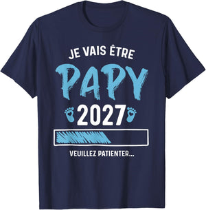 Homme Futur Papy 2027 Annonce Grossesse Paypy 2027 T-Shirt - T-Shirt | Navy