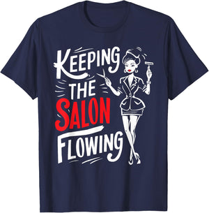 Salon Receptionist Quote Front Desk Job Profession T-Shirt - T-Shirt | Navy