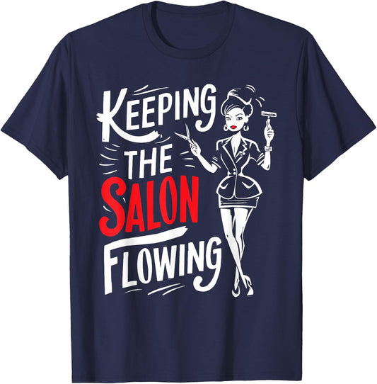 Salon Receptionist Quote Front Desk Job Profession T-Shirt - T-Shirt | Navy