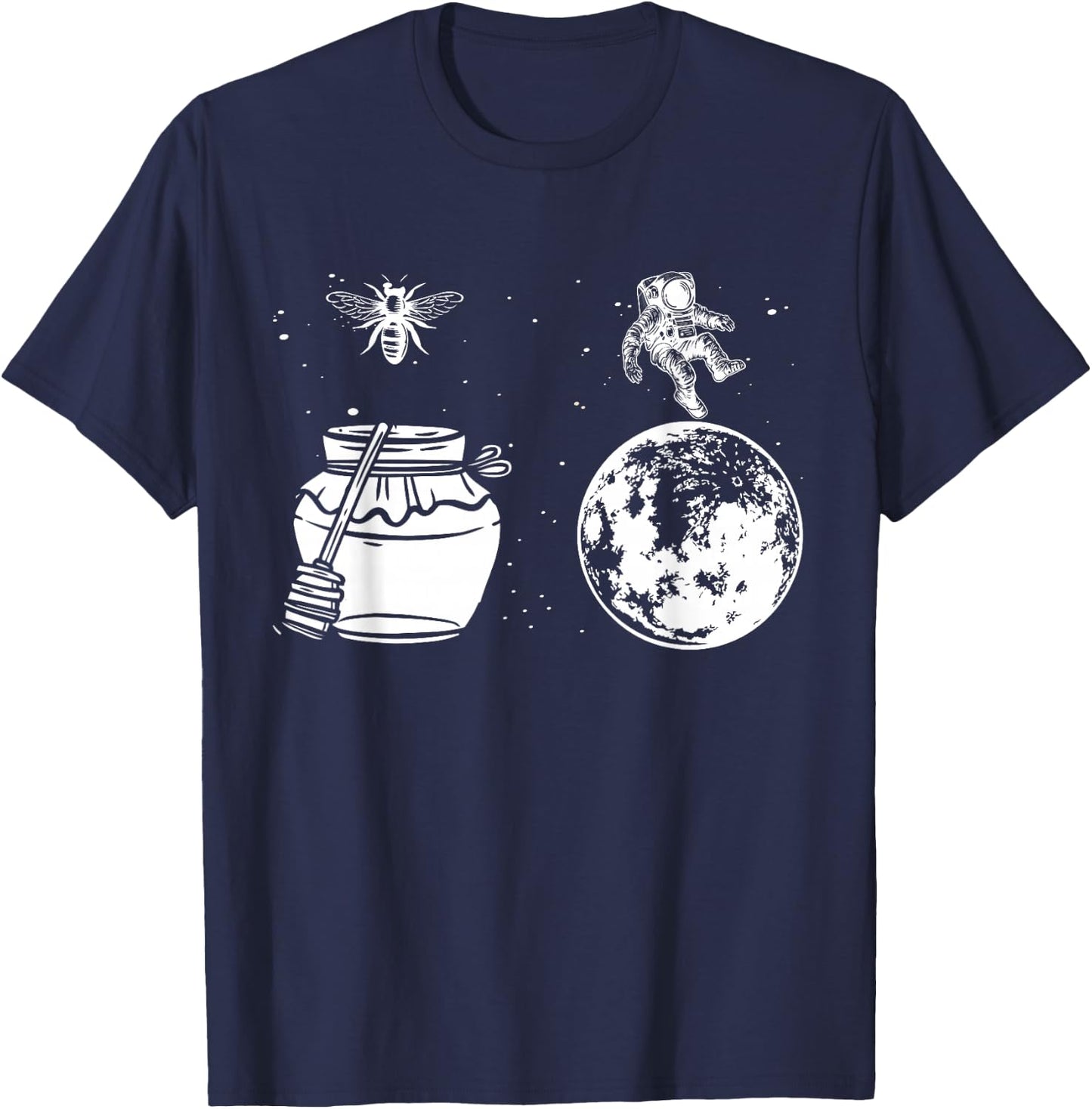 Honey Astronaut Moon Funny Honeymoon Bee Astronaut Couple T-Shirt - T-Shirt | Navy