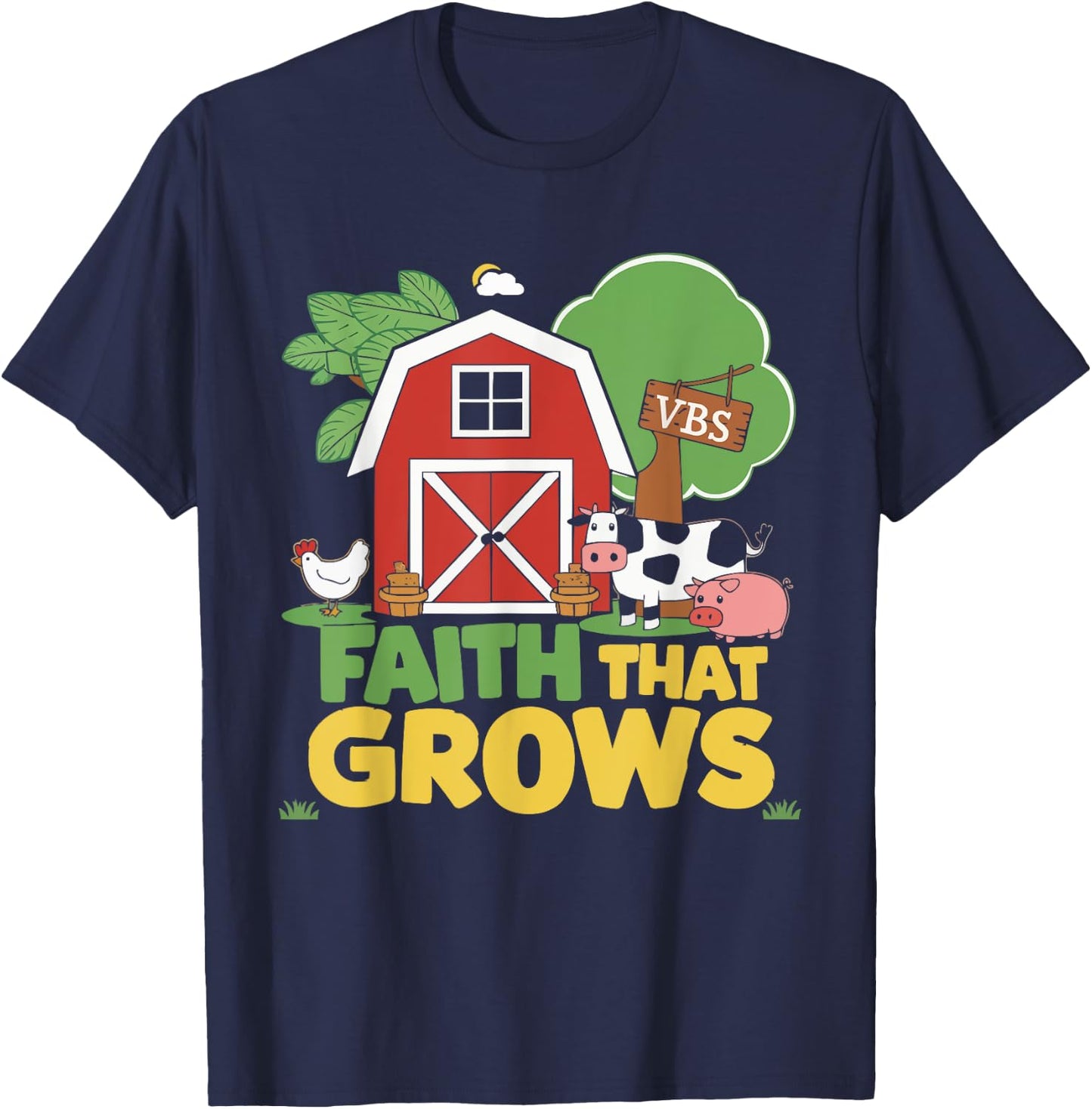VBS Farm VBS Squad Vacation Bible School Christian Teacher T-Shirt - T-Shirt | Navy