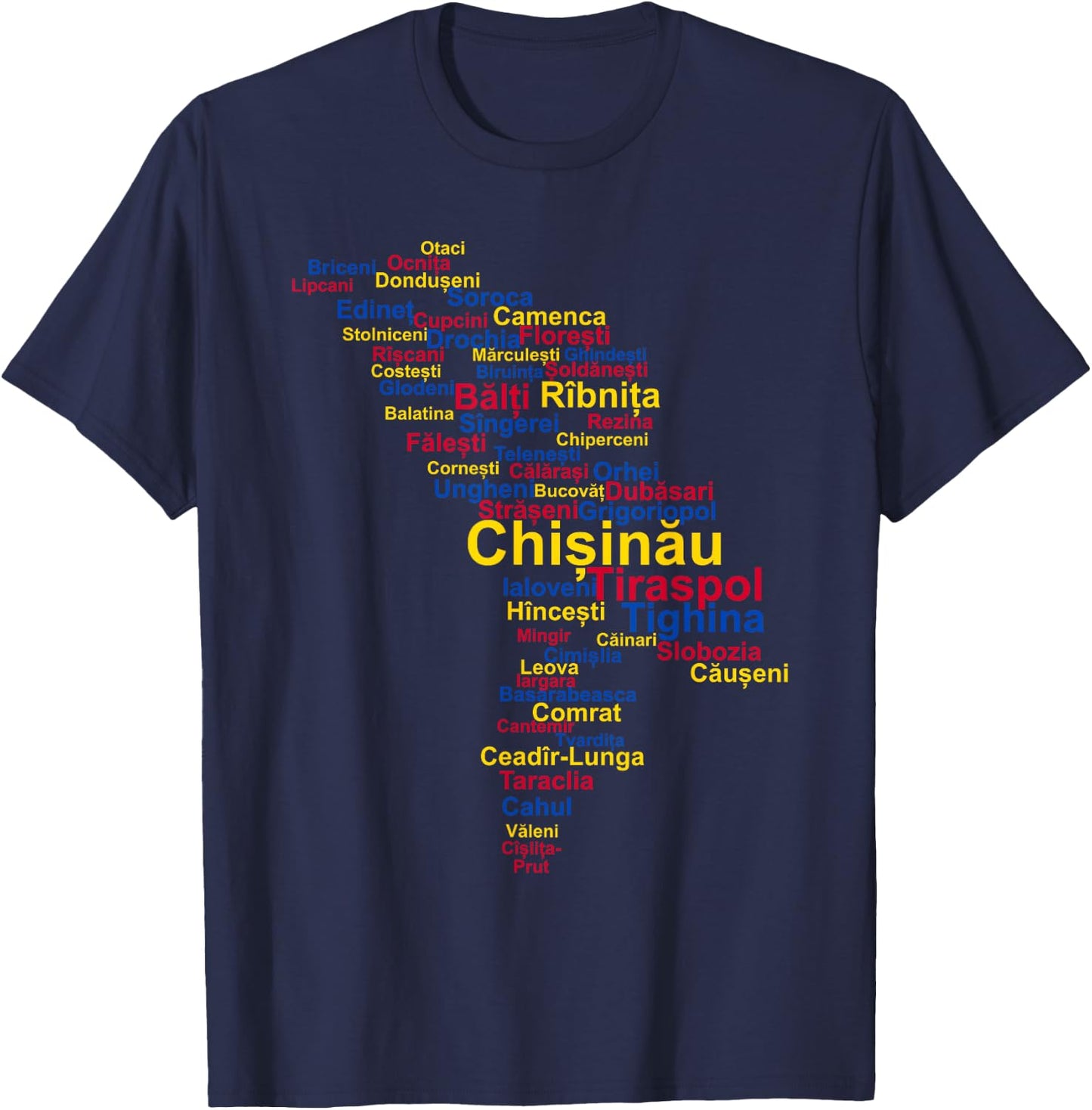 Moldova Outline, Moldova Travel, Moldova Flag, Moldova T-Shirt - T-Shirt | Navy