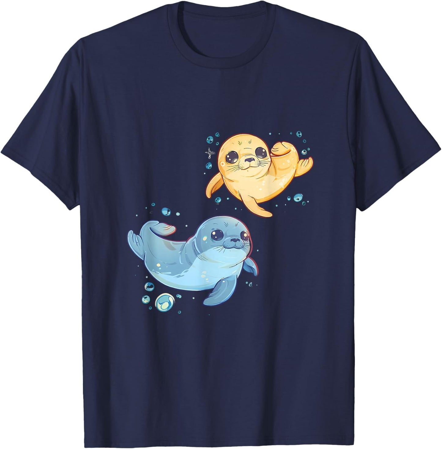 Seal Ocean Sea Animal Marine Mammal Motif Seal Lover T-Shirt - T-Shirt | Navy