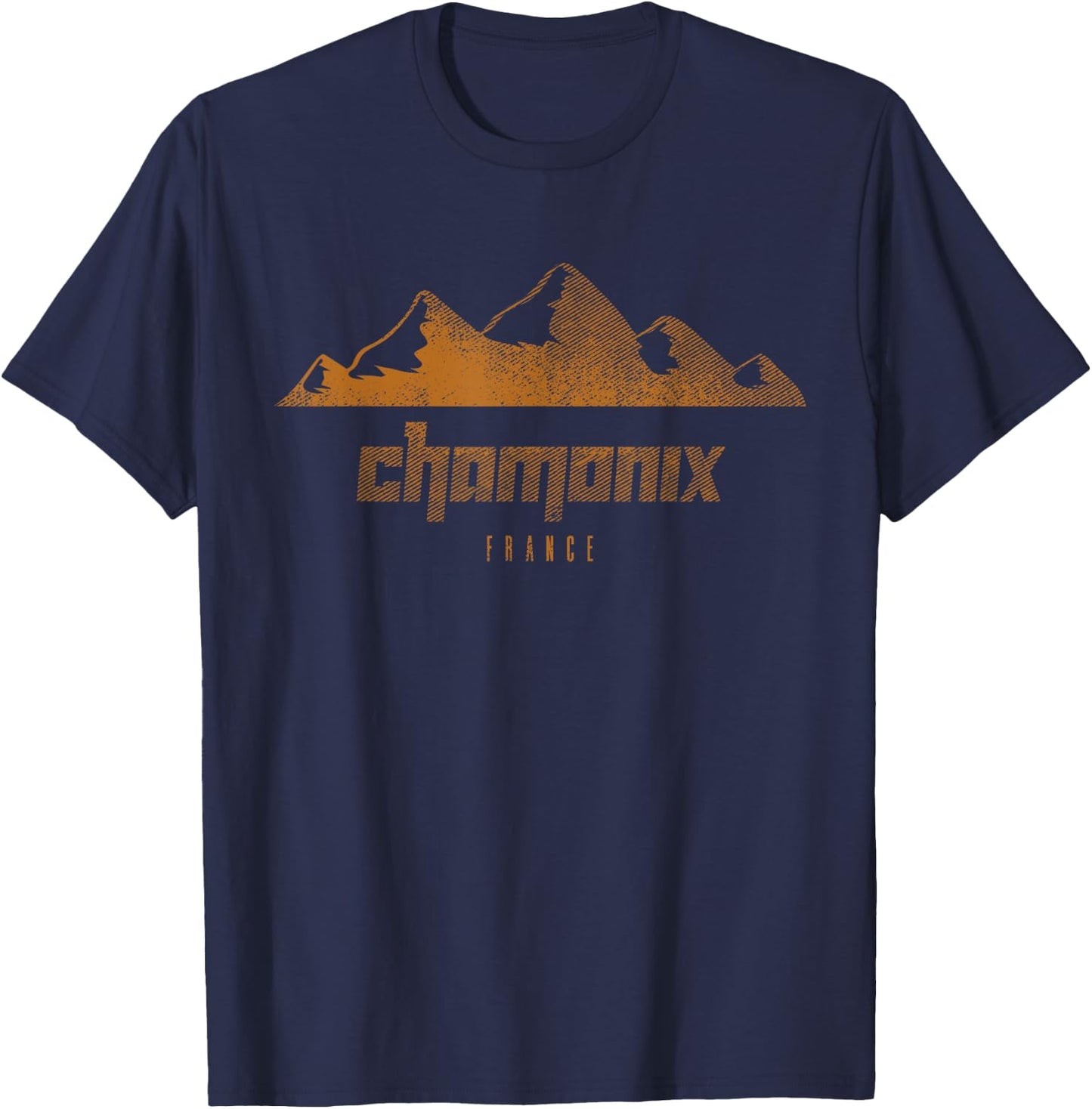 Chamonix Mountains France Hiking Outdoors T-Shirt - T-Shirt | Navy