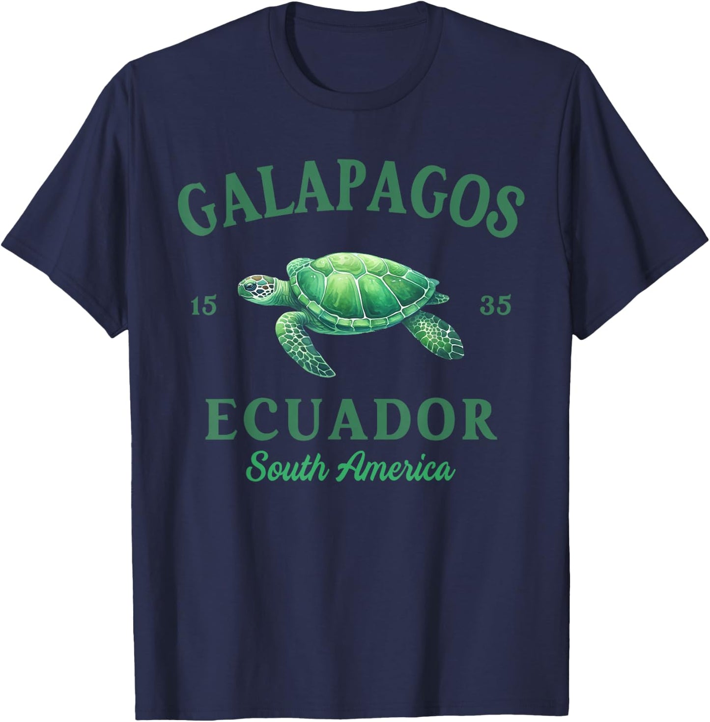 Galapagos Islands Ecuador Galapagos Travel Tortoise T-Shirt - T-Shirt | Navy