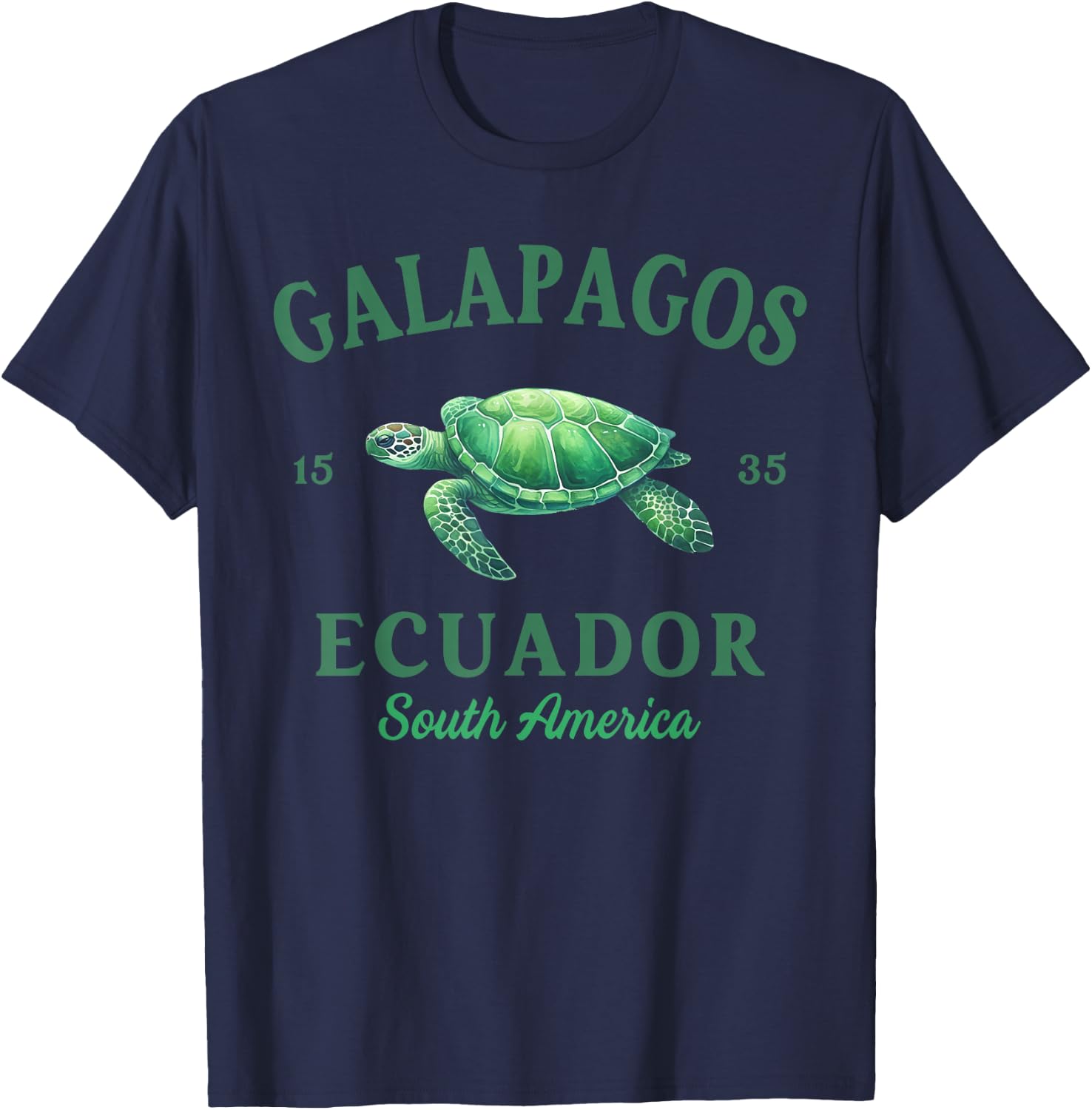 Galapagos Islands Ecuador Galapagos Travel Tortoise T-Shirt - T-Shirt | Navy