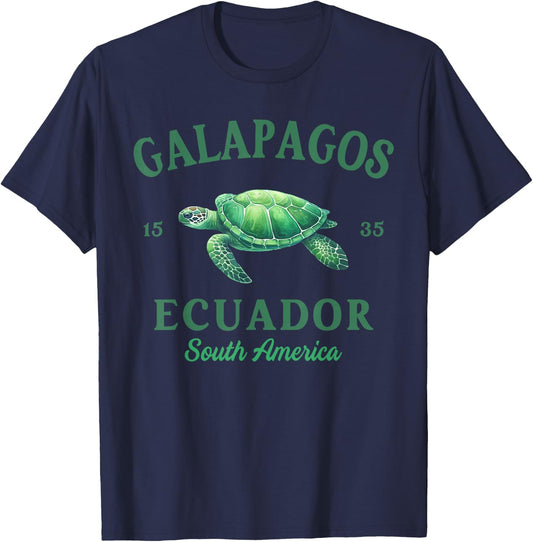 Galapagos Islands Ecuador Galapagos Travel Tortoise T-Shirt - T-Shirt | Navy