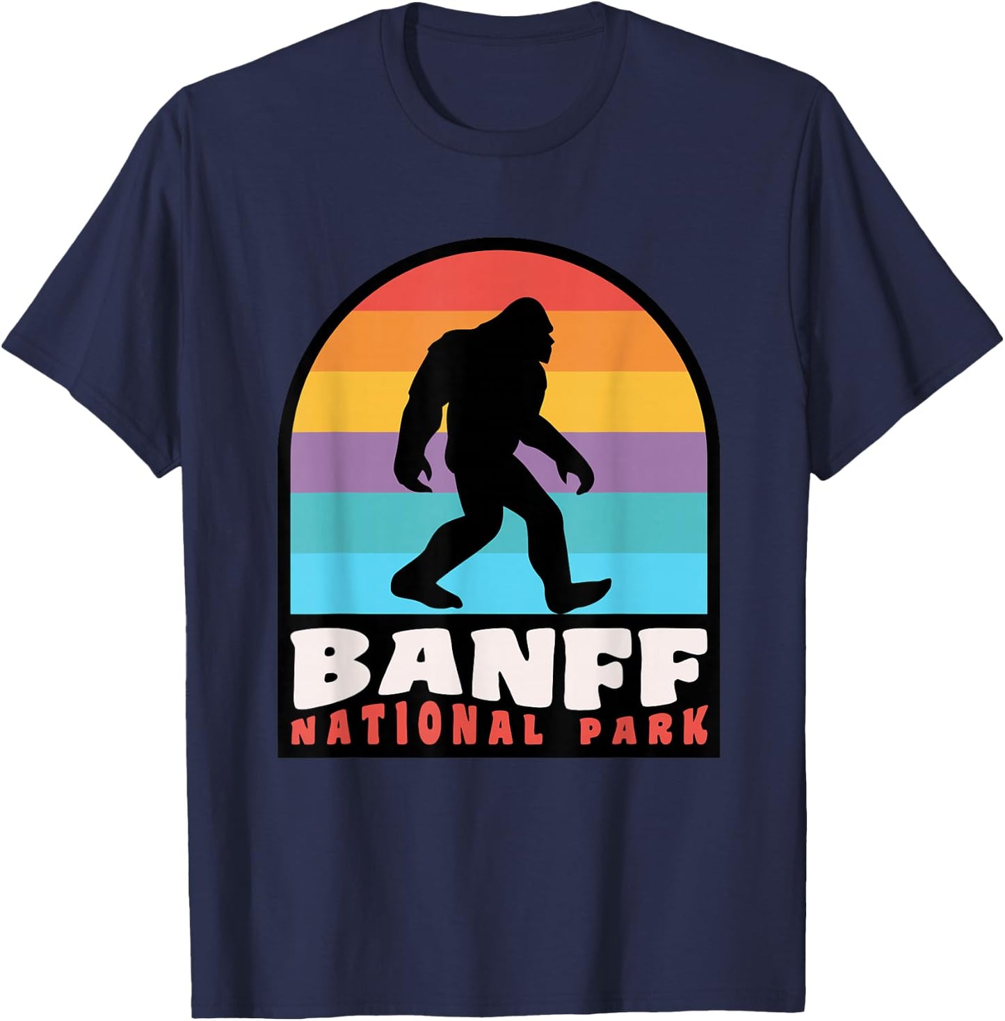 Banff National Park Bigfoot Sasquatch Lake Louise Canada T-Shirt - T-Shirt | Navy