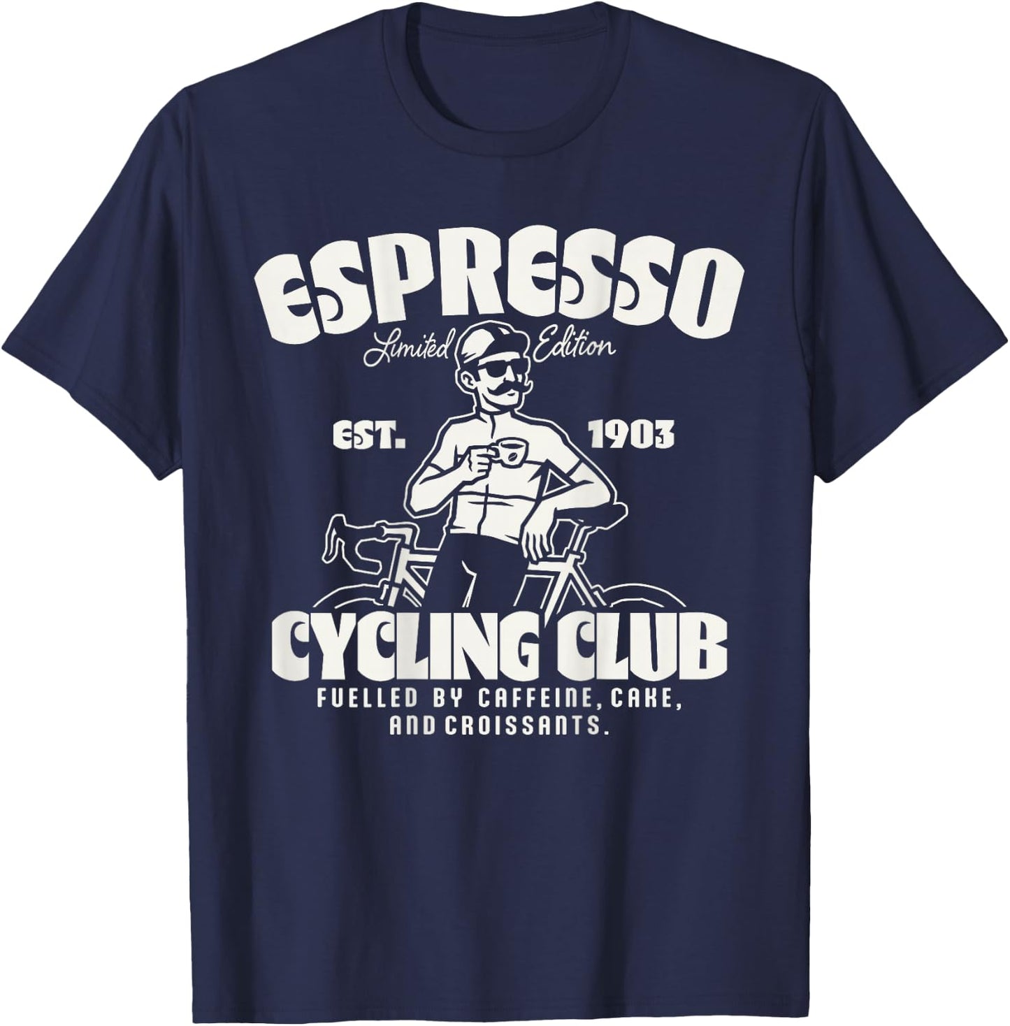 Espresso Rennrad Club Fahrrad Radsport Kaffee T-Shirt - T-Shirt | Navy