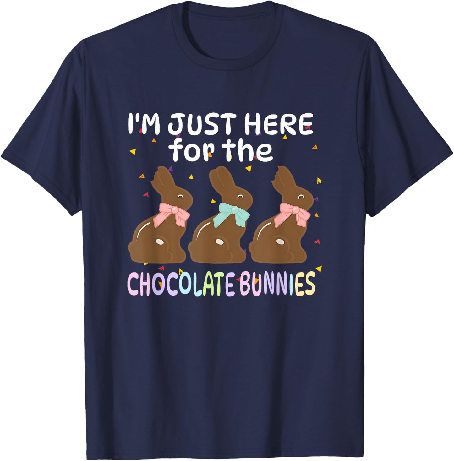 I'm Just Here For The Chocolate bunny Happy Easter Boy Kids T-Shirt - T-Shirt | Navy
