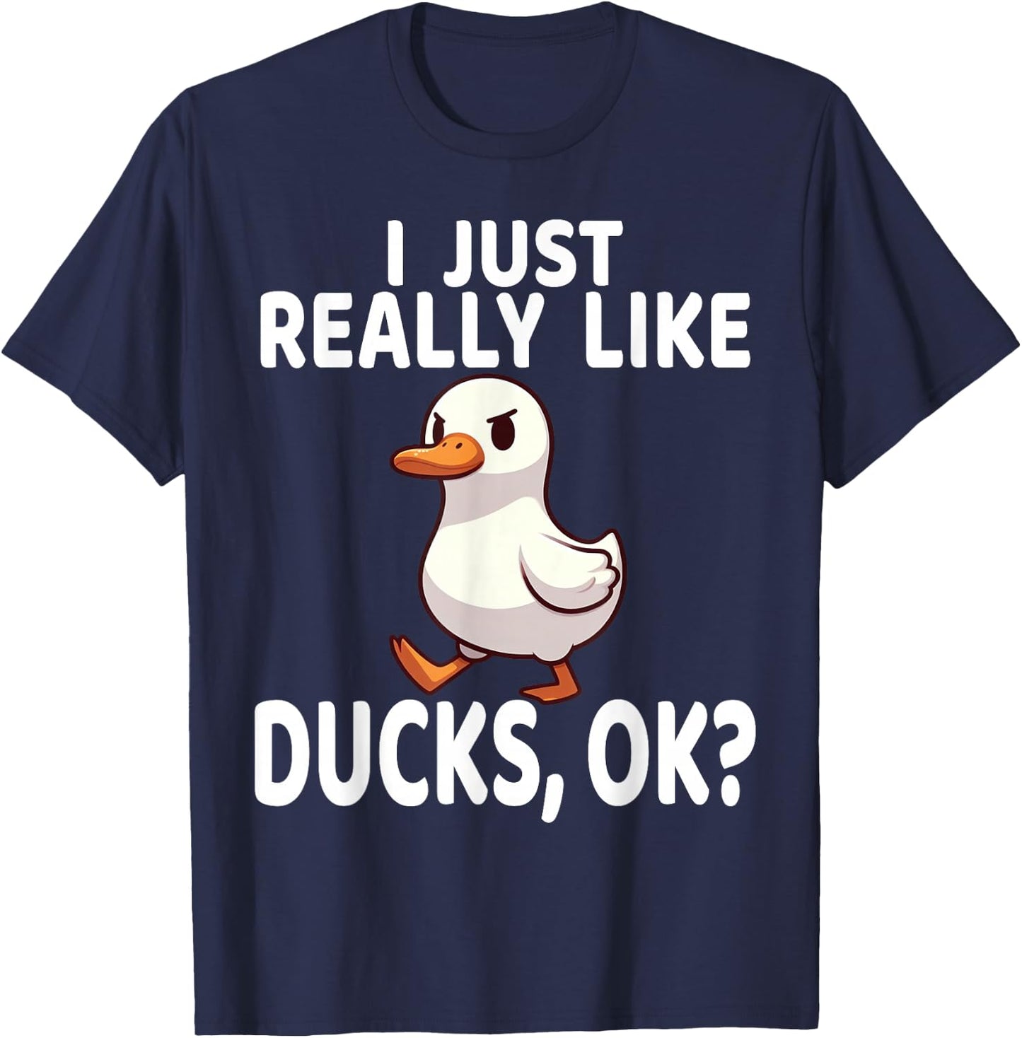 I Just Really Like Ducks Ok Shirt Cute Boys Kids Funny Ducks T-Shirt - T-Shirt | Navy