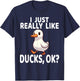I Just Really Like Ducks Ok Shirt Cute Boys Kids Funny Ducks T-Shirt - T-Shirt | Navy