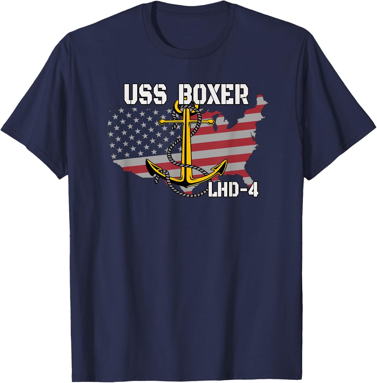 USS Boxer LHD-4 Landing Helicopter Dock Veterans Day Father T-Shirt - T-Shirt | Navy