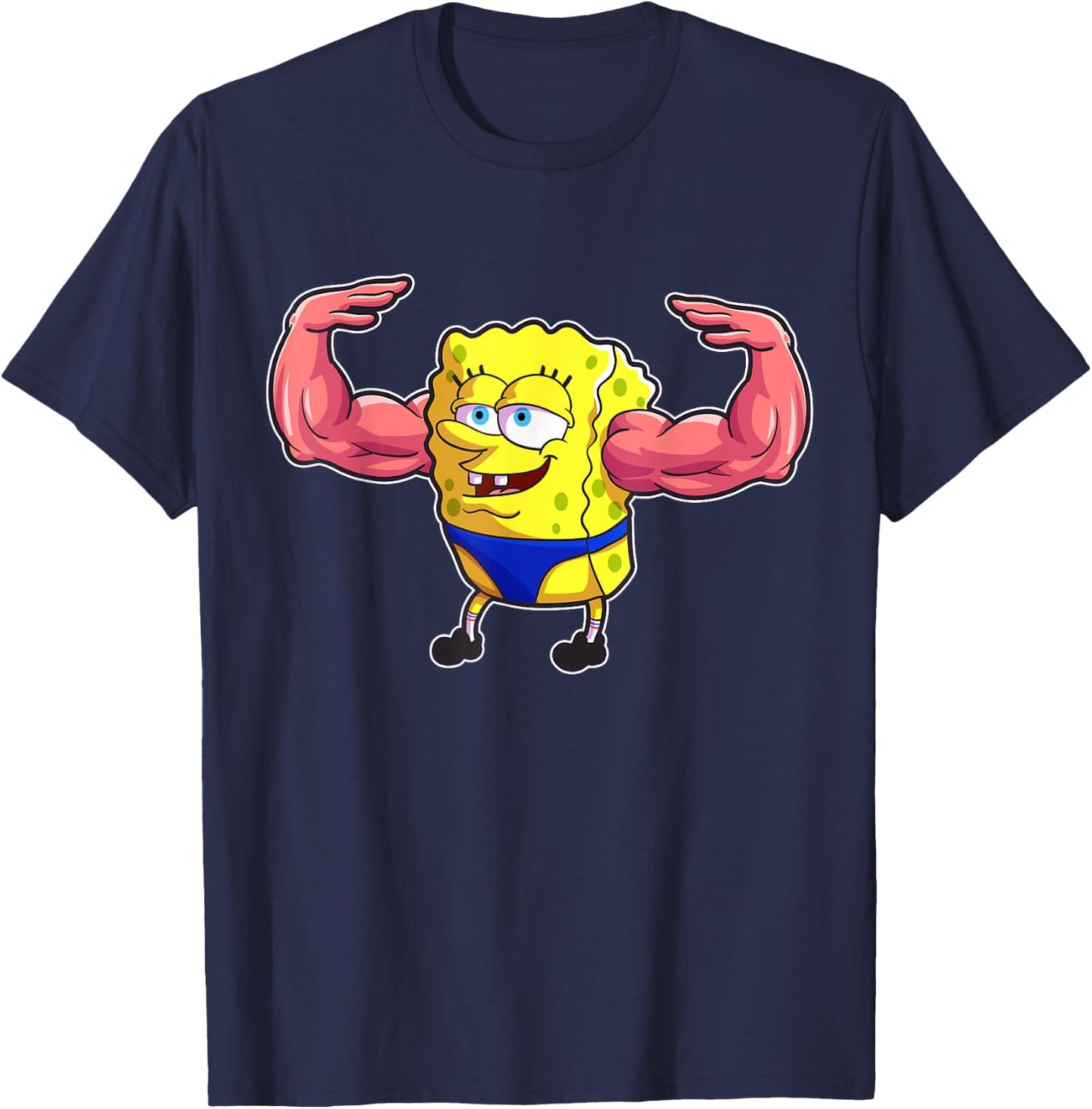 Mademark x SpongeBob SquarePants - SpongeBob MuscleBob SquarePants T-Shirt - T-Shirt | Navy
