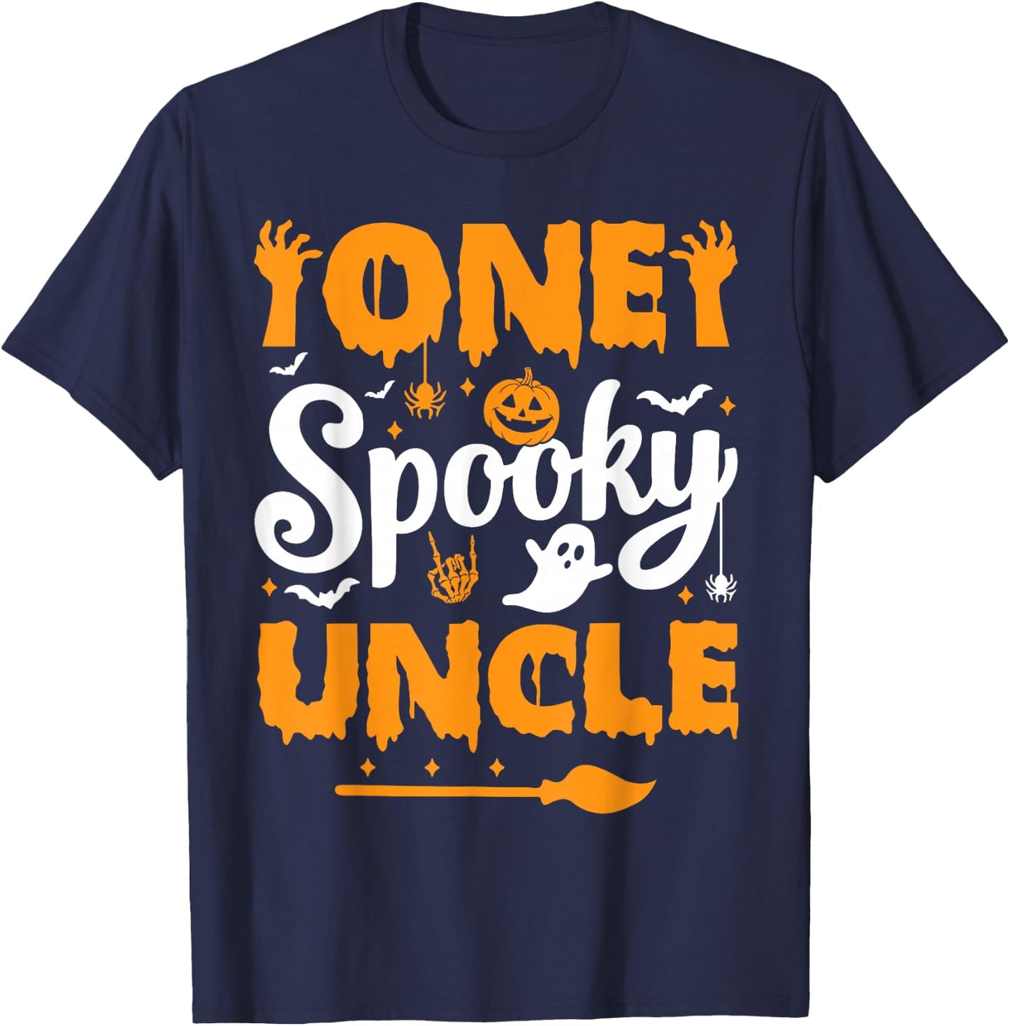 One Spooky Uncle Matching Family Halloween Costumes T-Shirt - T-Shirt | Navy