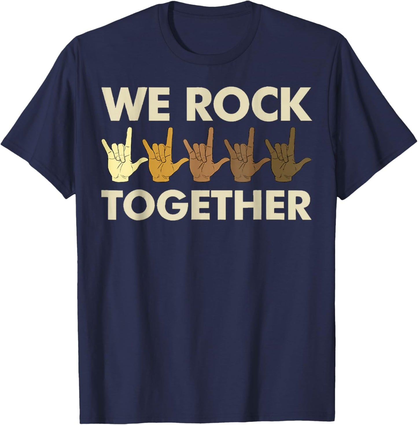 Nosotras Rockeamos Juntas We Rock Together , black T-Shirt - T-Shirt | Navy