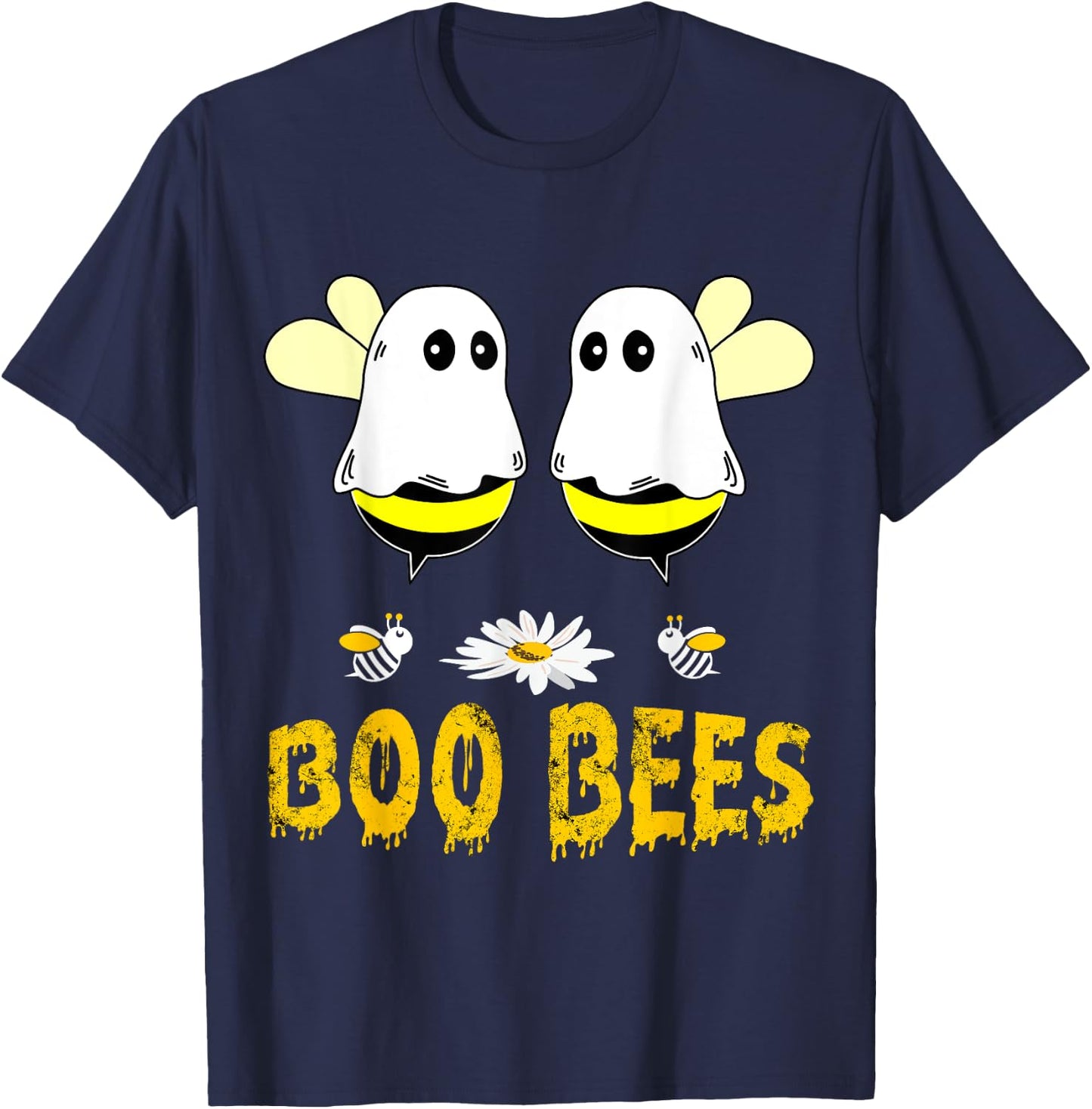 Boo Bees Couples Halloween Costume Funny Boobee Design T-Shirt - T-Shirt | Navy