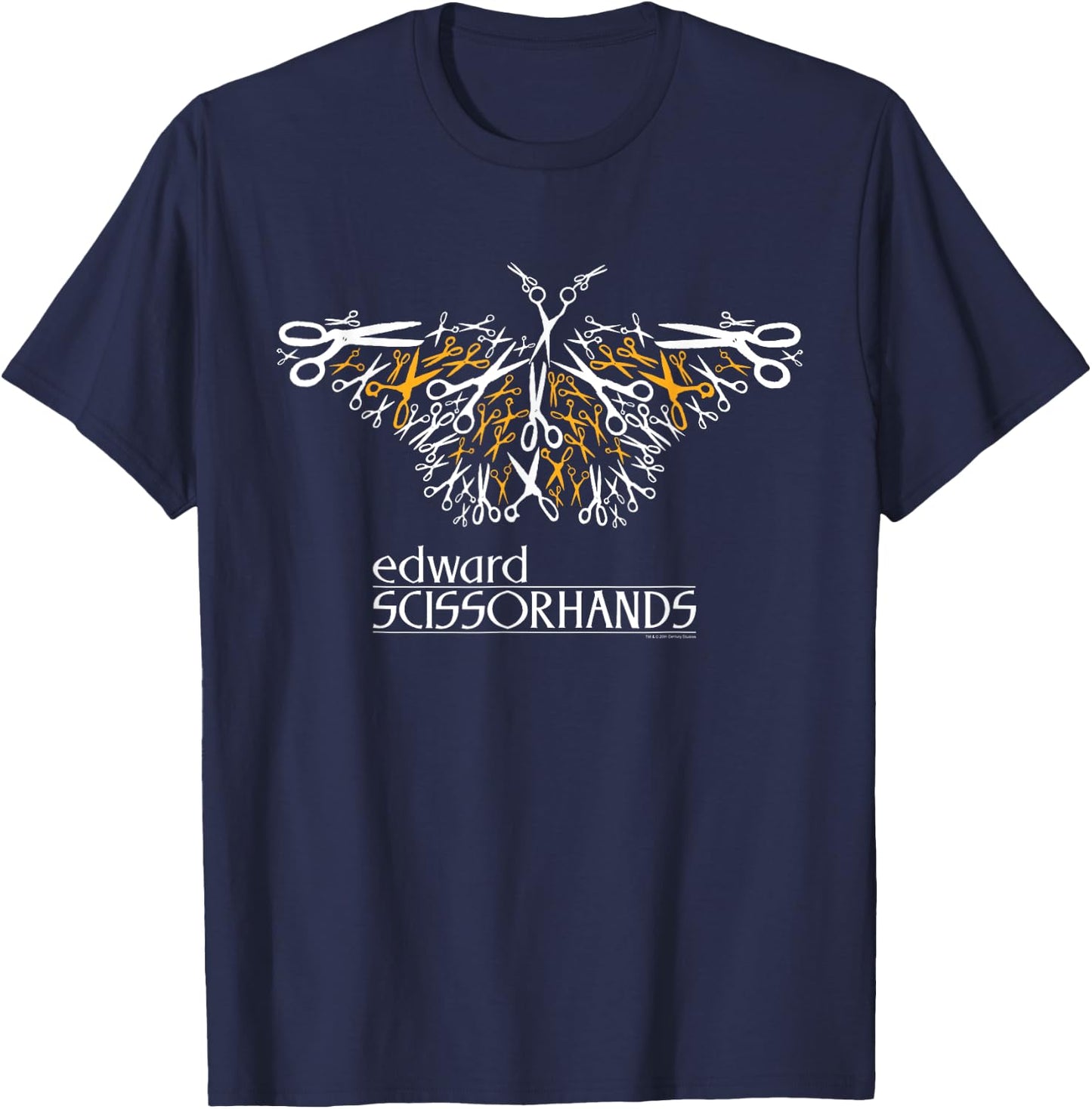 Edward Scissorhands Official Movie Logo & Scissor Butterfly T-Shirt - T-Shirt | Navy