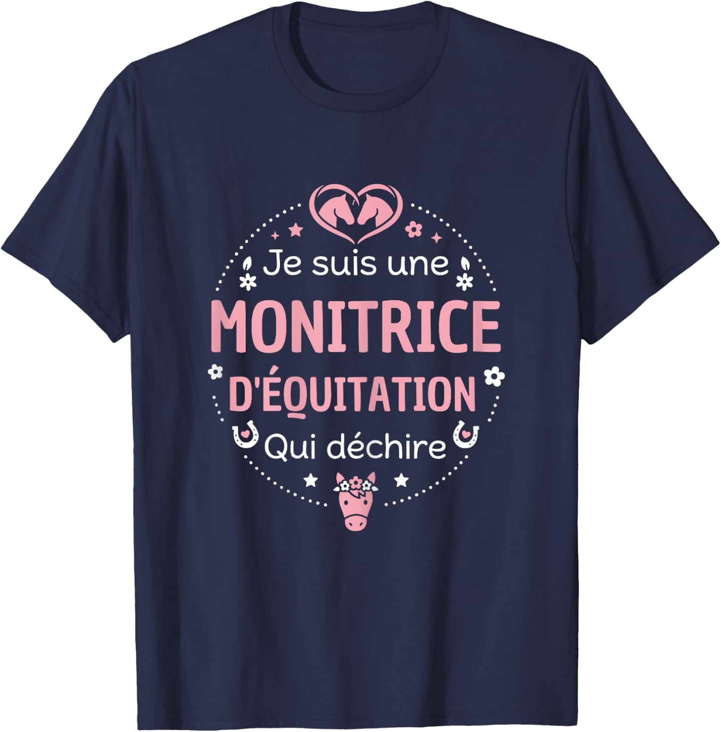 Club équestre Cheval Humour Super monitrice d'Équitation T-Shirt - T-Shirt | Navy