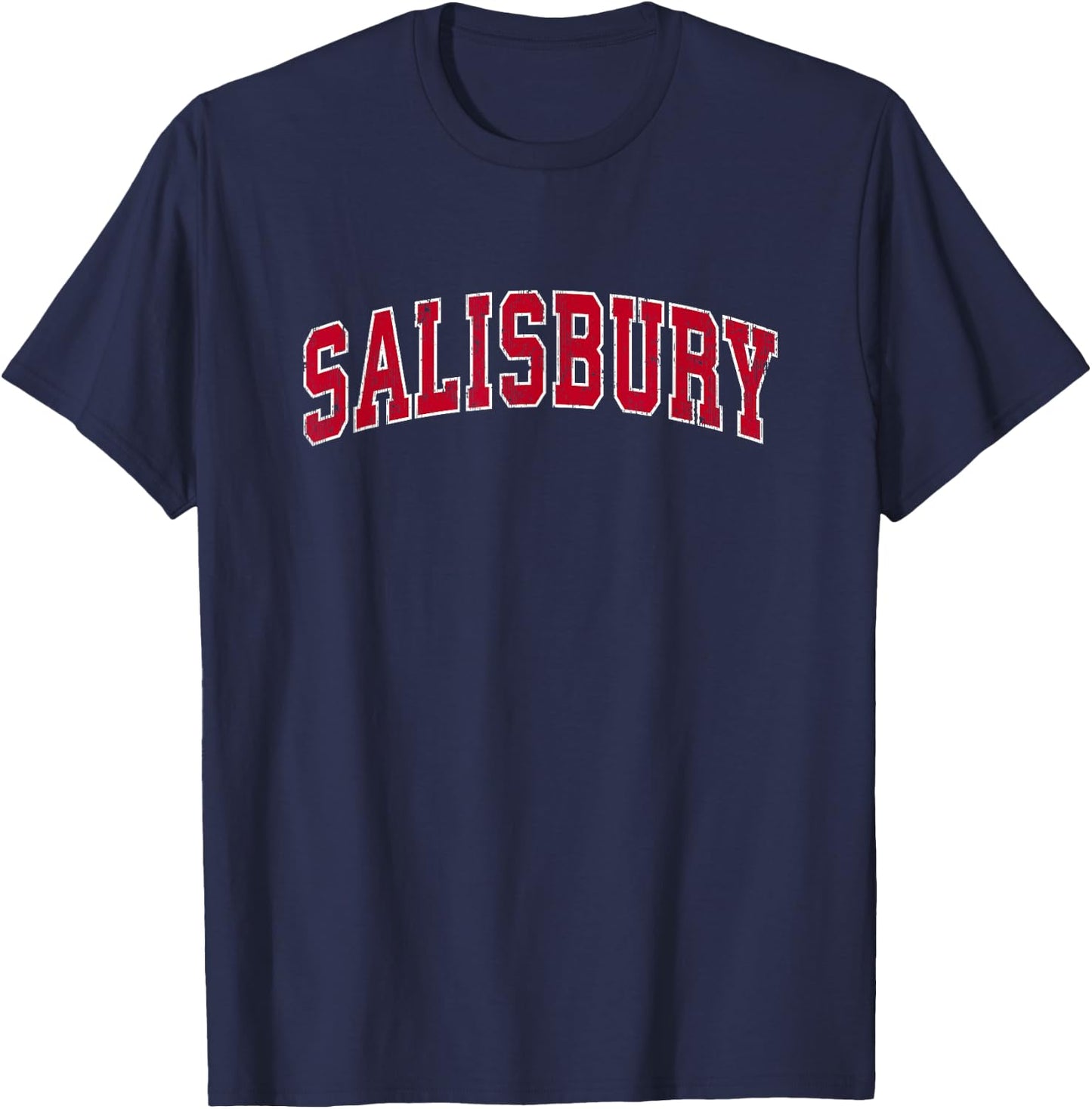 Salisbury Maryland MD Vintage Sports Design Red Design T-Shirt - T-Shirt | Navy