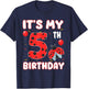5 Year Old Birthday Ladybug Themed It's My 5th Birthday T-Shirt - T-Shirt | Navy