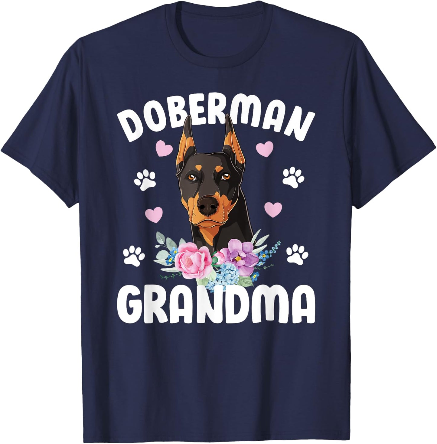 Doberman Grandma Of A Doberman Pinscher Grandmother T-Shirt - T-Shirt | Navy