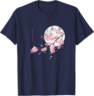 SAKURA CHERRY FLOWER JAPANS LOVE FLOWER , Black T-Shirt - T-Shirt | Navy