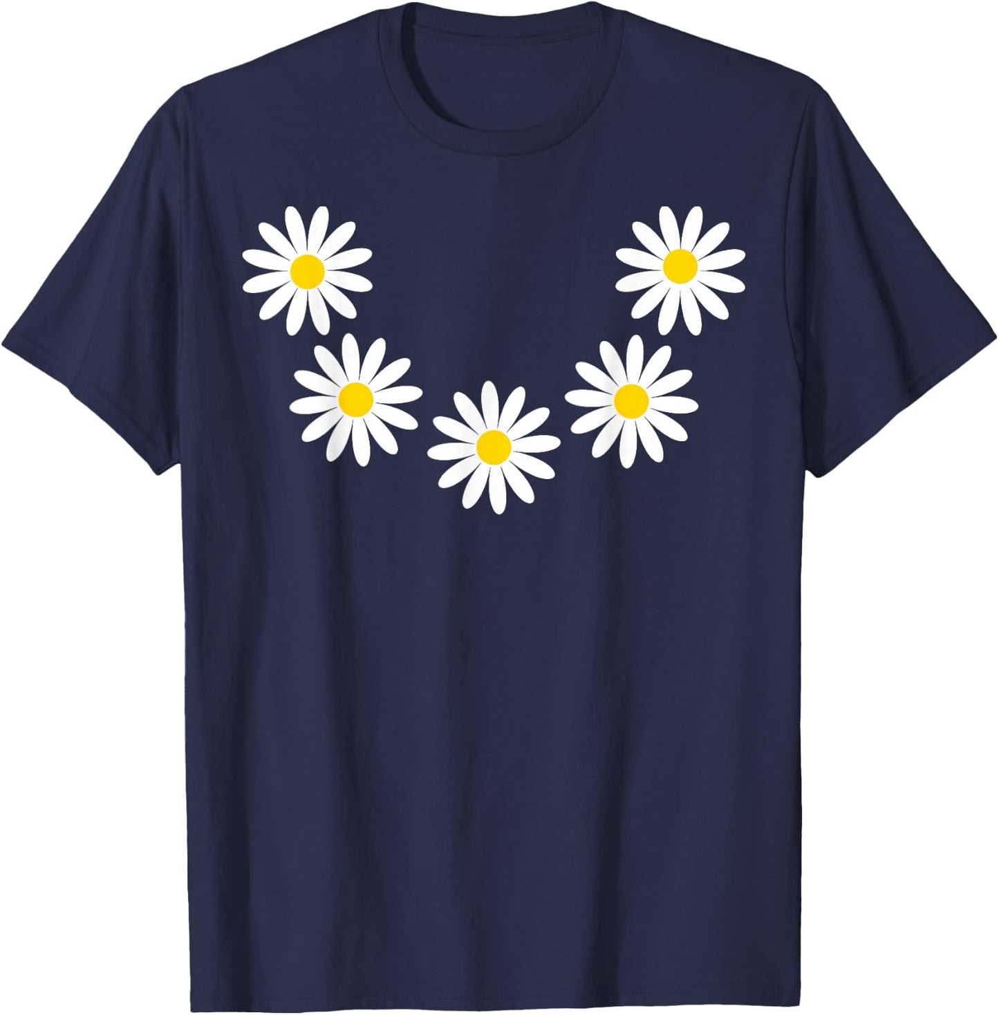 Flower Chain Daisy Flowers Fancy Dress Flower , black T-Shirt - T-Shirt | Navy
