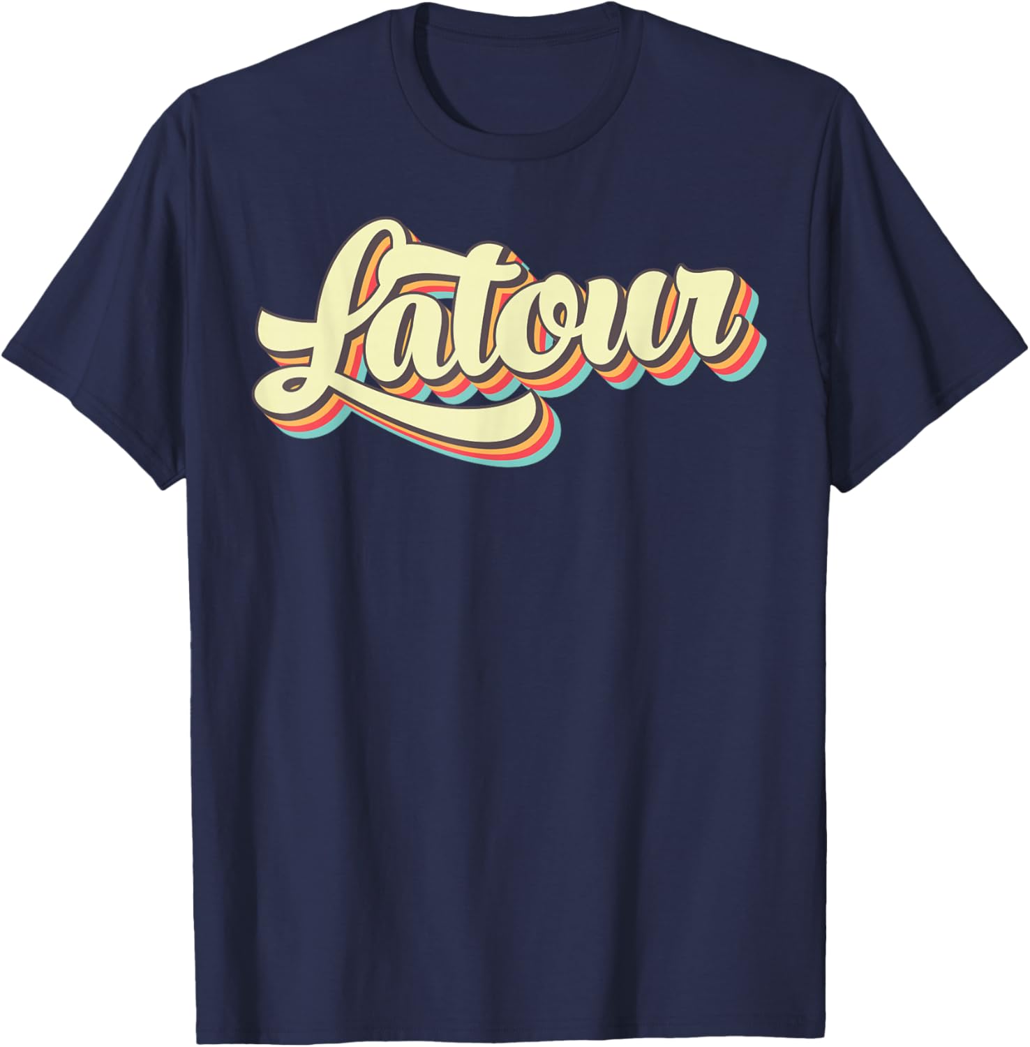 Latour Retro Art Baseball Font Vintage T-Shirt - T-Shirt | Navy