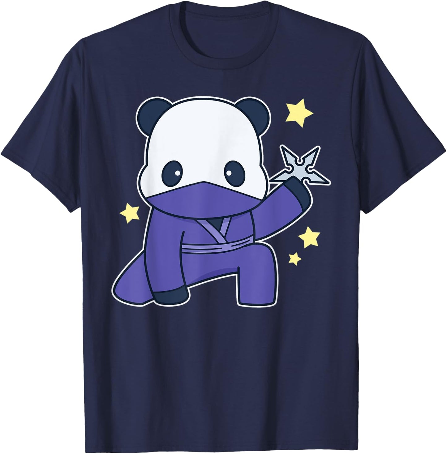 Cute Panda Wearing A Ninja Costume Panda Bear T-Shirt - T-Shirt | Navy