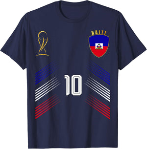 Haiti Flag Haitian Pride Lovers Retro T-Shirt - T-Shirt | Navy