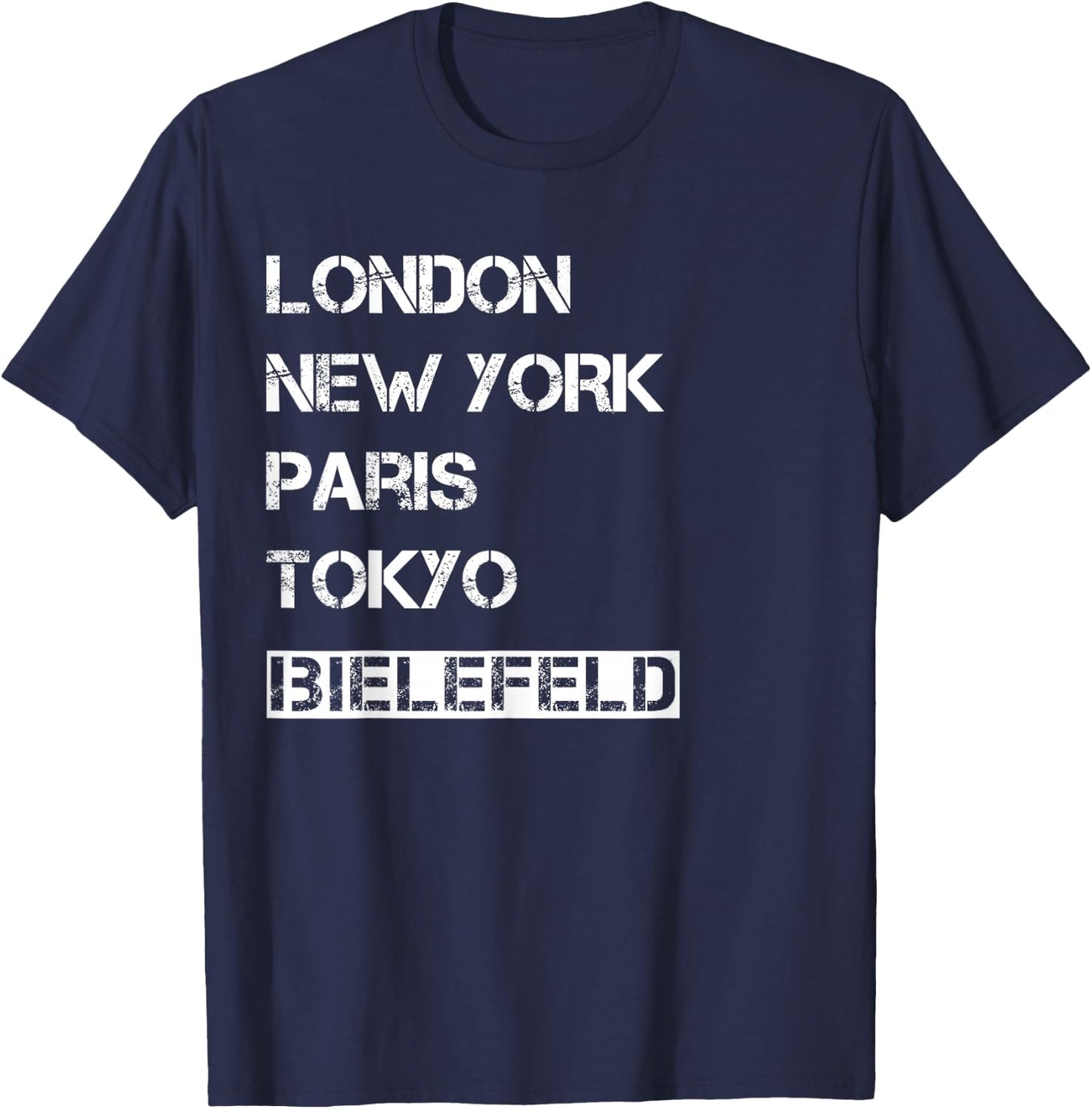 Bielefeld with German Text "My Homeland Bielefeld" [German Language], black T-Shirt - T-Shirt | Navy