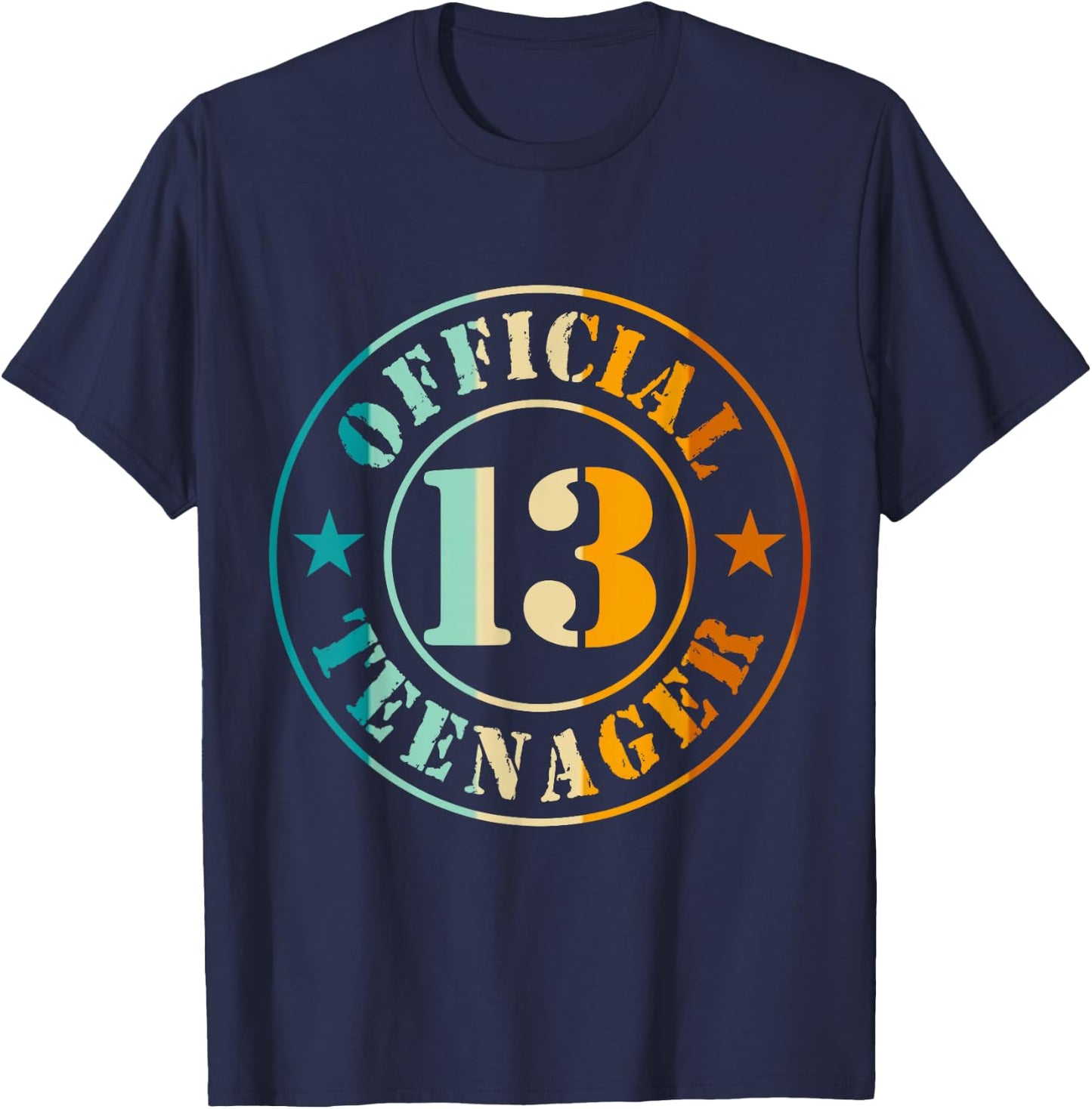 13th Birthday Official Teenager 13 Years Boy Girl , black T-Shirt - T-Shirt | Navy