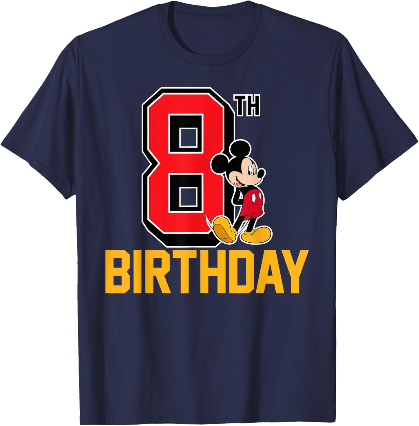 Disney - Mickey Mouse 8th Birthday T-Shirt - T-Shirt | Navy