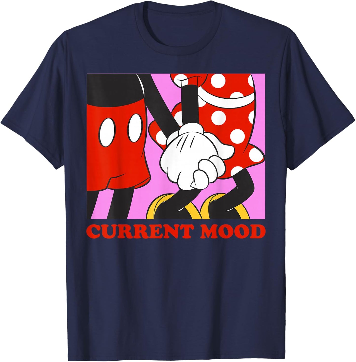 Disney Mickey and Friends Mickey & Minnie Current Mood Small T-Shirt - T-Shirt | Navy