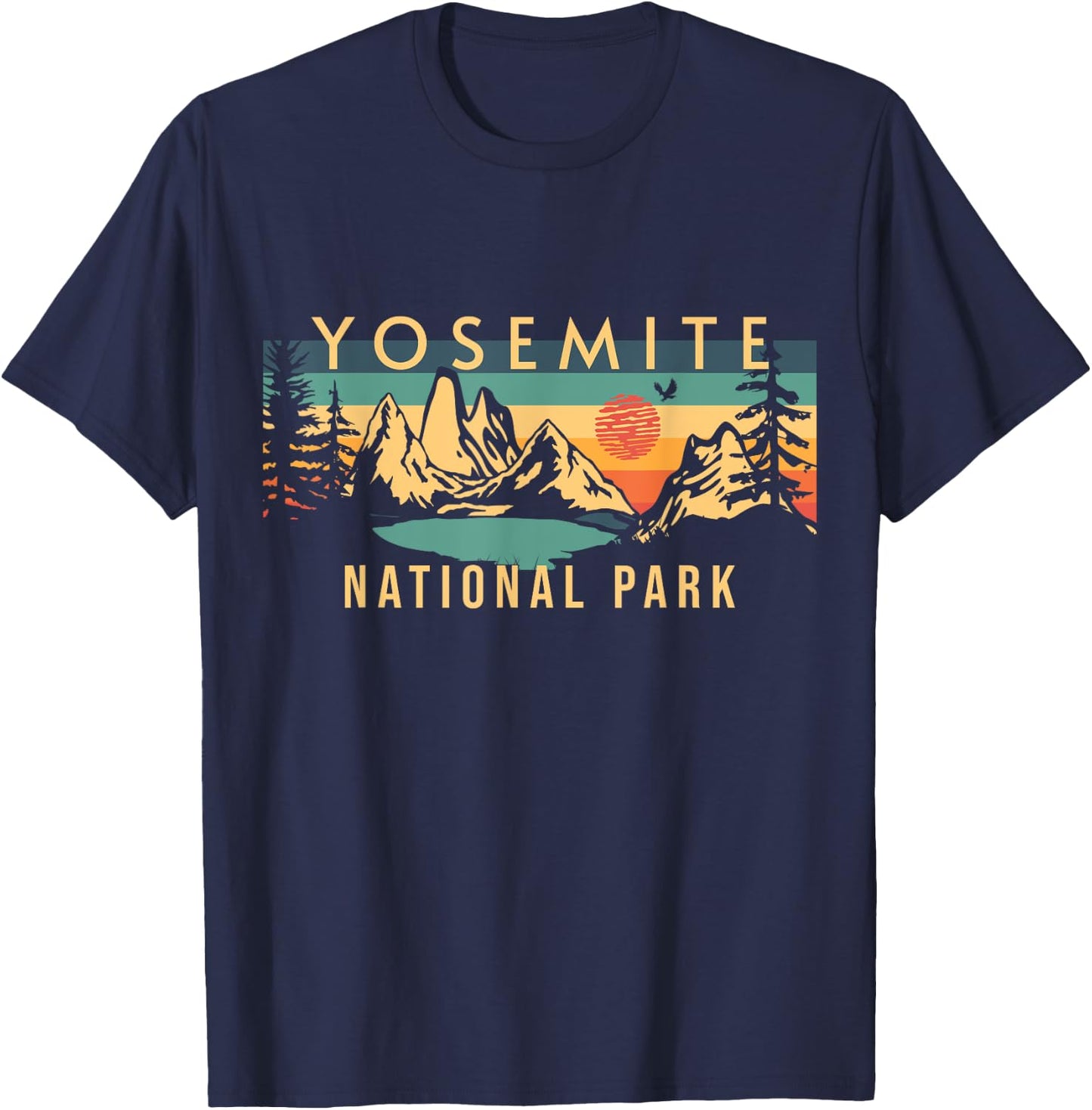 Yosemite National Park , Green, S T-Shirt - T-Shirt | Navy