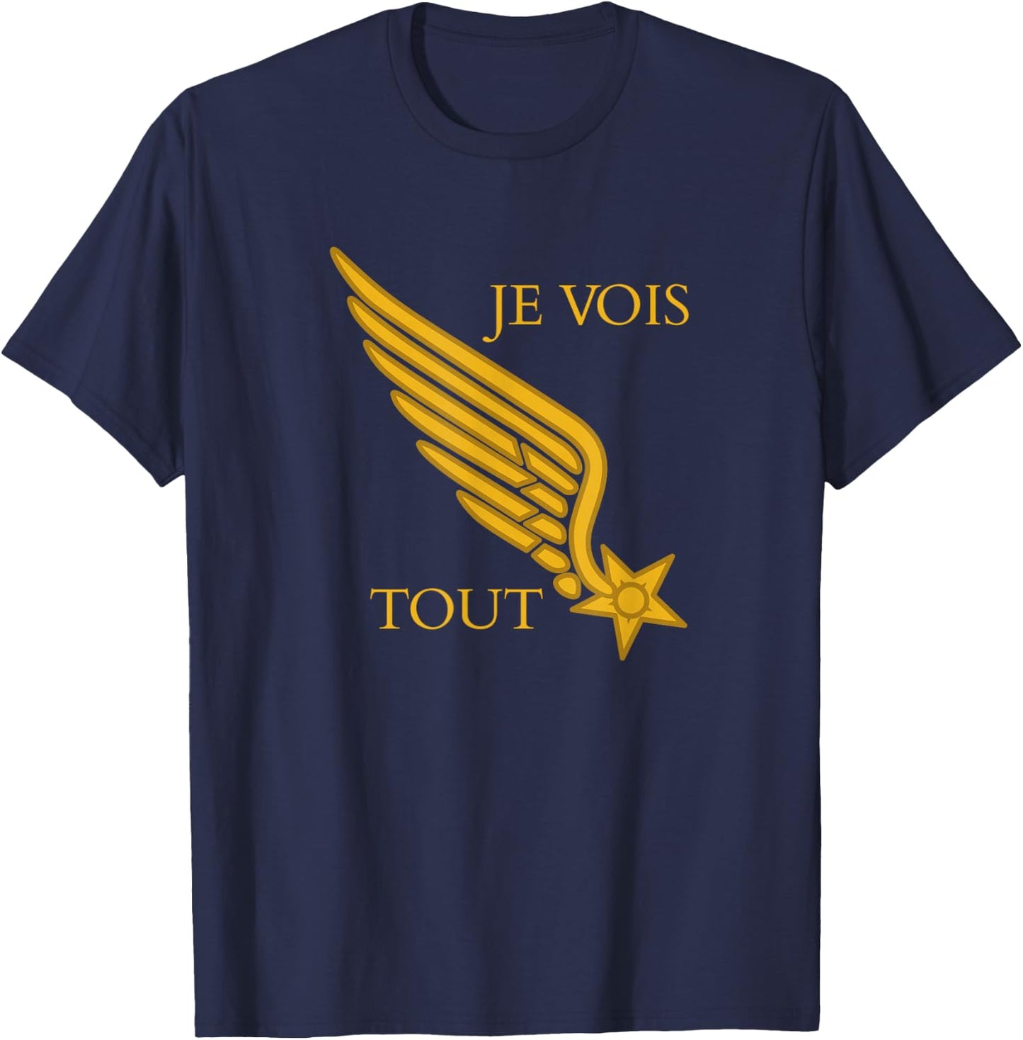 Lafayette Escadrille Pilot's Collar Insignia WW1 T-Shirt - T-Shirt | Navy
